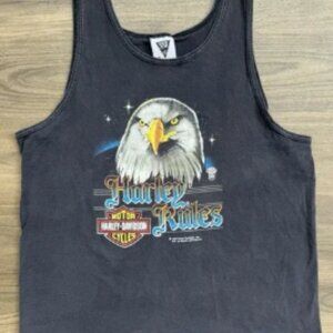 Vintage 1988 Harley Davidson Harley Rules Eagle Tank Top Size XL